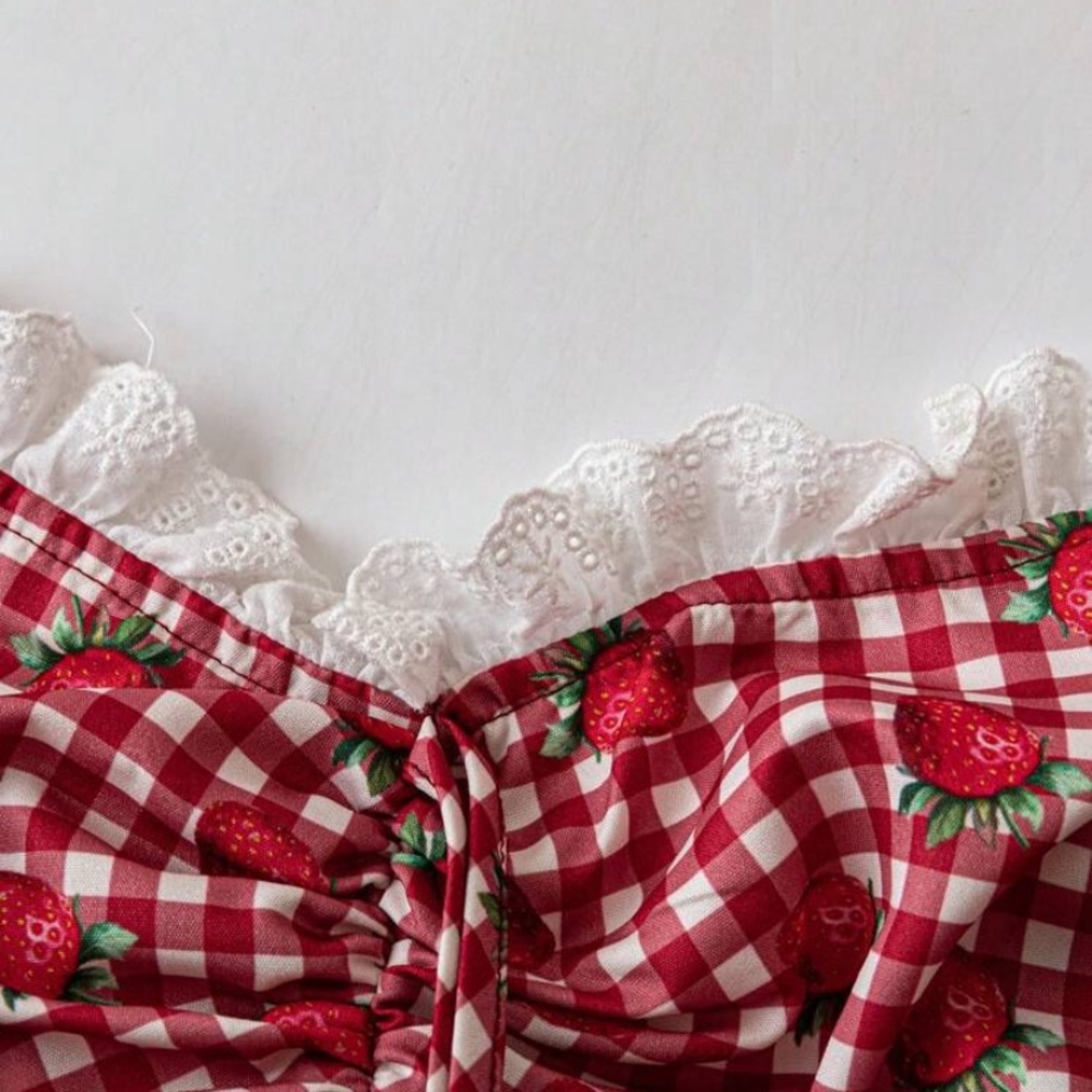 Retro Red Gingham Ruffle Top - Picture 4 of 5